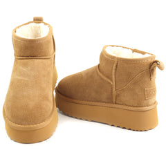 Anna Viotti Ghete dama Water Resistant, stil UGG D113 MORES DB MINI camel velur ID5140-CMLV