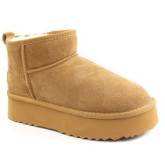 Anna Viotti Ghete dama Water Resistant, stil UGG D113 MORES DB MINI camel velur ID5140-CMLV