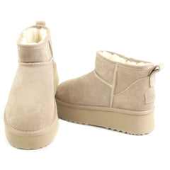 Anna Viotti Ghete dama Water Resistant, stil UGG D113 MORES DB MINI gri velur ID5140-GRIV