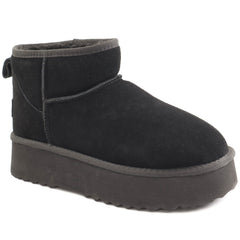 Anna Viotti Ghete dama Water Resistant, stil UGG D113 MORES DB MINI negru velur ID5140-NGV