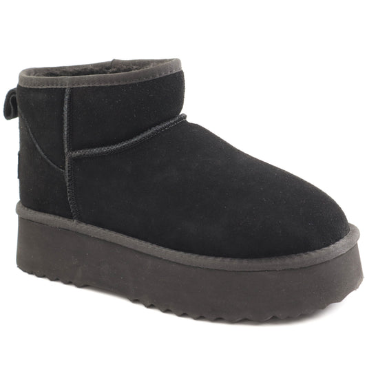 Anna Viotti Ghete dama Water Resistant, stil UGG D113 MORES DB MINI negru velur ID5140-NGV