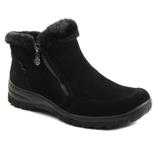 Rieker Ghete dama piele intoarsa, naturala L7188 00 negru velur ID5193-NGV