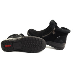 Rieker Ghete dama piele intoarsa, naturala L7188 00 negru velur ID5193-NGV