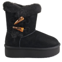 Energy Ghete dama stil UGG I1279 negru velur ID5209-NGV