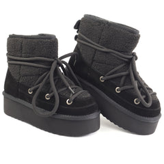 Energy Ghete dama ghete dama Hugh Platform stil INUIKII I1265 negru velur ID5213-NGV