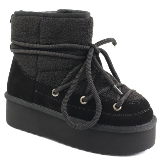 Energy Ghete dama ghete dama Hugh Platform stil INUIKII I1265 negru velur ID5213-NGV