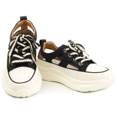 Franco Gerardo Pantofi dama decupati piele naturala 208 BLACK ID5375-BLK