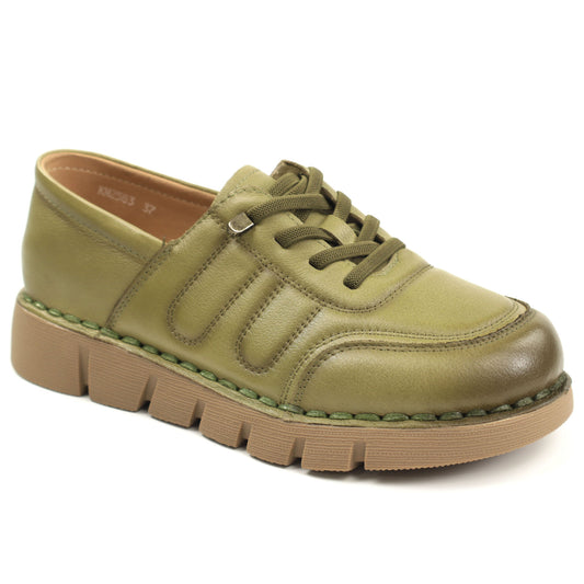 Formazione Pantofi dama piele naturala KM2583 GREEN ID5377-GRN