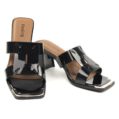 Feeling Papuci dama piele naturala 31099 BLACK ID5400-BLK