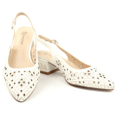 Anna Viotti Pantofi dama decupati piele naturala D106 QH3A236 GW1068V WHITE ID5431-WHT