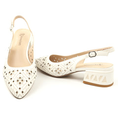 Anna Viotti Pantofi dama decupati piele naturala D106 QH3A236 GW1068V WHITE ID5431-WHT