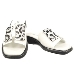 Papuci dama piele naturala H36A038 9B 13 N WHITE ID5442-WHT