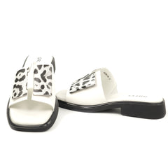 Papuci dama piele naturala H36A038 9B 13 N WHITE ID5442-WHT