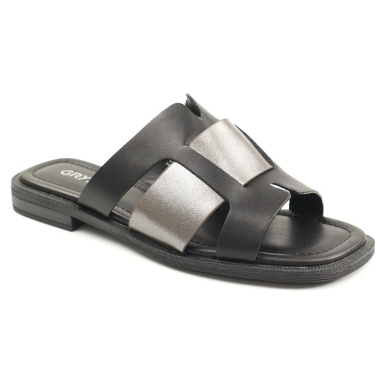 GRYXX Papuci dama piele naturala W1V1352 G17 6B 01 N BLACK ID5447-BLK