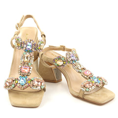 Alma En Pena Sandale dama piele naturala V263050 bej velur ID5464-BJV