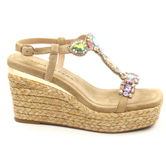 Alma En Pena Sandale dama piele naturala V265506 bej velur ID5465-BJV