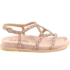Alma En Pena Sandale dama piele naturala V267100 roz velur ID5471-ROZV