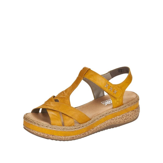 Rieker Sandale dama piele naturala V0919 68 galben ID5474-GLB