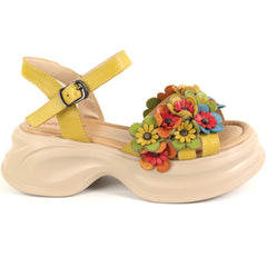 Pass Collection Sandale dama piele naturala 3OLY80012B 08 N galben ID5491-GLB