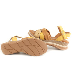 Anna Viotti Sandale dama piele naturala D45 2717 YELLOW/BROWN ID5501-YELBR