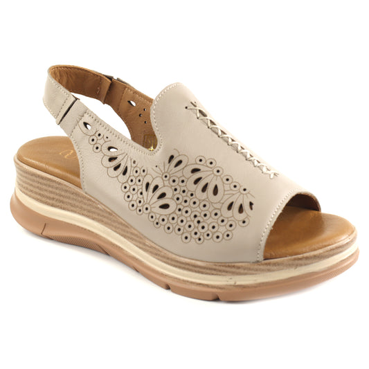 Anna Viotti Sandale dama piele naturala D22 S643 BEIGE ID5503-BEIGE
