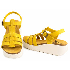 Plakton Sandale dama piele naturala 336444 galben ID5514-GLB