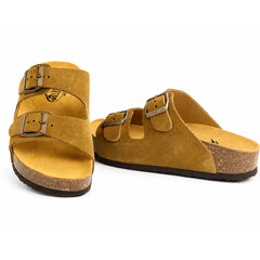 Plakton Papuci dama piele naturala 340010 maro velur ID5522-MAROV