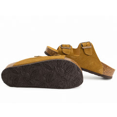 Plakton Papuci dama piele naturala 340010 maro velur ID5522-MAROV