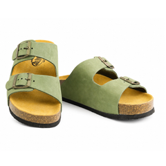 Plakton Papuci dama piele naturala 340010 OLIVE ID5522-OLV