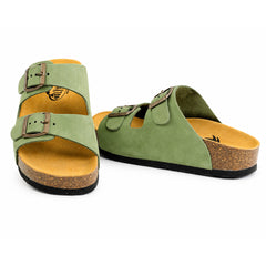 Plakton Papuci dama piele naturala 340010 OLIVE ID5522-OLV