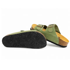 Plakton Papuci dama piele naturala 340010 OLIVE ID5522-OLV