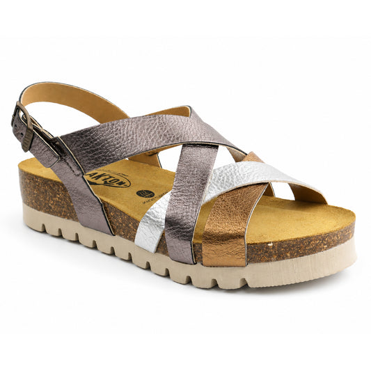 Plakton Sandale dama piele naturala 355888 15 METAL ID5523-METAL