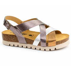Plakton Sandale dama piele naturala 355888 15 METAL ID5523-METAL