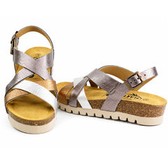 Plakton Sandale dama piele naturala 355888 15 METAL ID5523-METAL