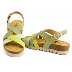 Plakton Sandale dama piele naturala 355888 15 vernil multicolor ID5523-VERM