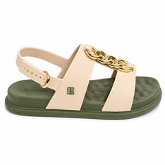 Zaxy Sandale dama GLAM SAND 19222 BS893 OFF WHITE/GREEN ID5545-OFGRN