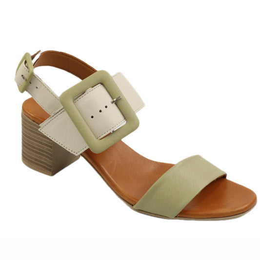 Anna Viotti Sandale dama piele naturala D58 3037 WHITE/GREEN ID5567-WGREEN