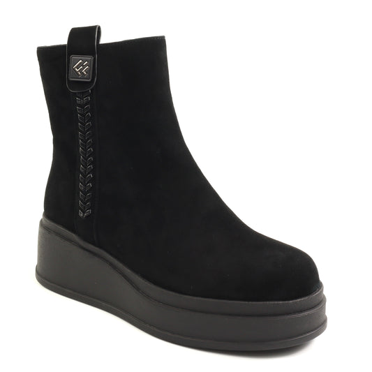 Fiore Fino Ghete dama piele naturala 2709021 negru velur ID5641-NGV