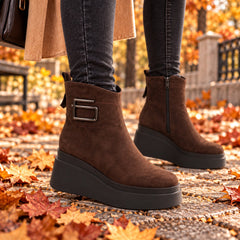 Anna Viotti Ghete dama piele naturala D122 P115 292 maro ID5691-MARO