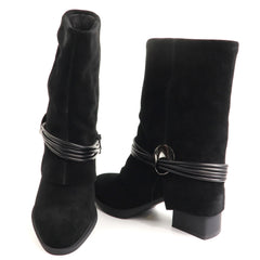 Anna Viotti Ghete dama piele naturala D105 8077R F448 N negru ID5693-NG