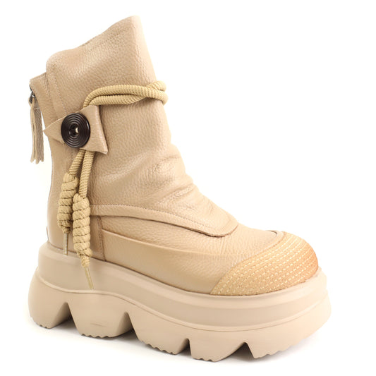 GRYXX Ghete dama piele naturala 119686B 03 N bej ID5701-BEJ