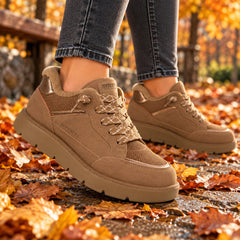 Skechers Pantofi dama Slip ins piele intoarsa naturala KEEPSAKES COZY STREET HIKER E 190196 CHESTNUT ID5715-CSNT