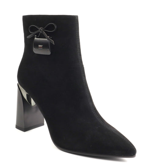 Anna Viotti Ghete dama piele naturala D106 8B556 RS701P negru velur ID5754-NGV