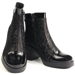 Karisma Ghete dama piele naturala 1DL90020B O7 I negru print ID5770-NGPR
