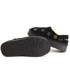 Pass Collection Saboti dama piele naturala, imblaniti P1Z870004A 01 I negru velur ID5803-NGV