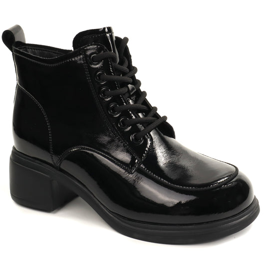 Anna Viotti Ghete dama piele naturala D111 5F88601 751 negru lac ID5809-NGL