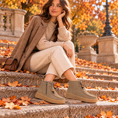 Anna Viotti Ghete dama piele naturala D111 SD5231 bej velur ID5810-BJV