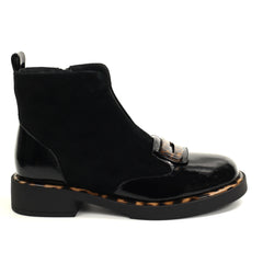 Epica Ghete dama piele naturala 3A206 M121B G575A O7 I negru print ID5828-NGPR