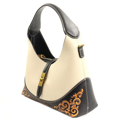 Feeling Geanta dama crem/negru pictata FEEL4 MD5051