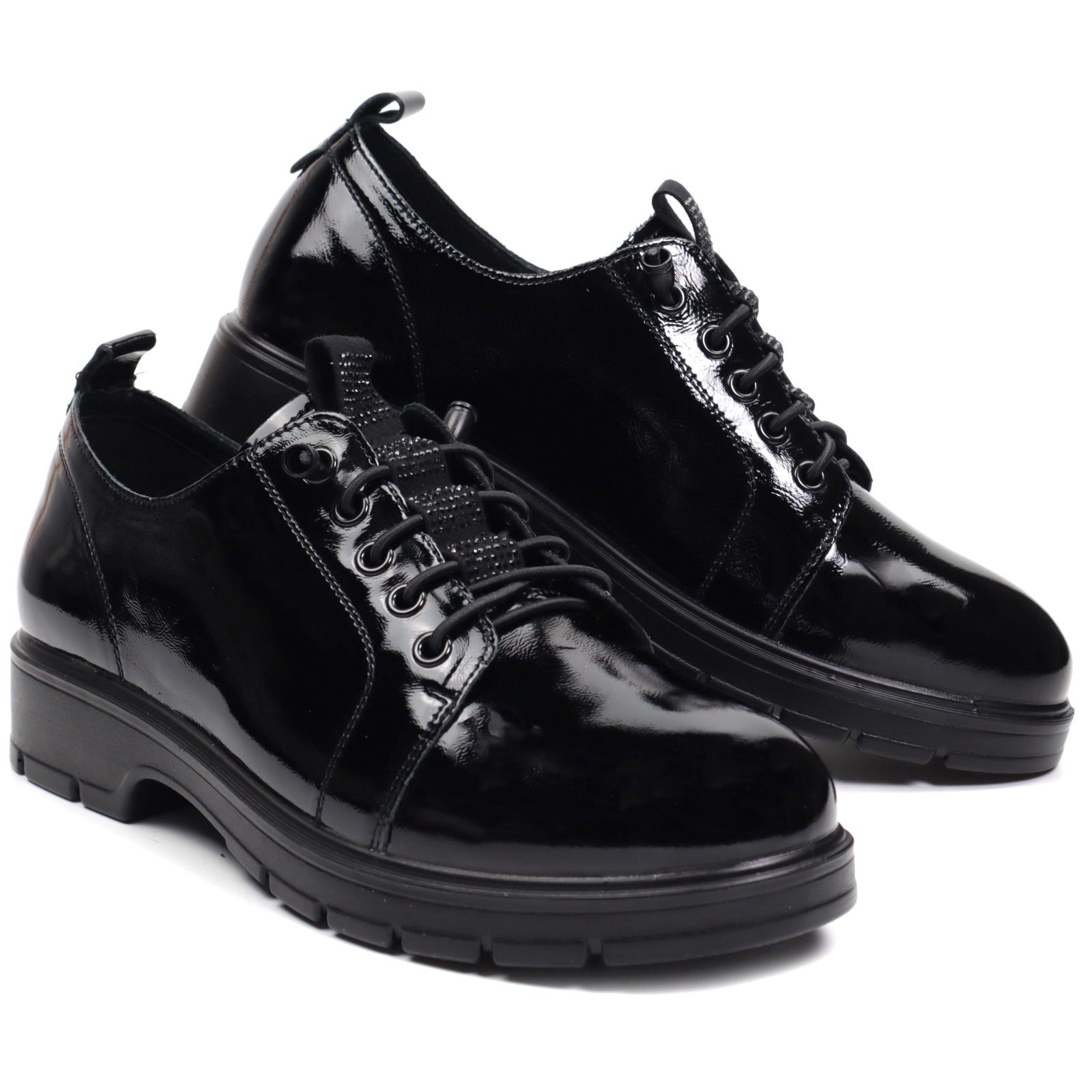 Pass Collection Pantofi dama X4X430011A 01 L negru lac ID3594-NGL